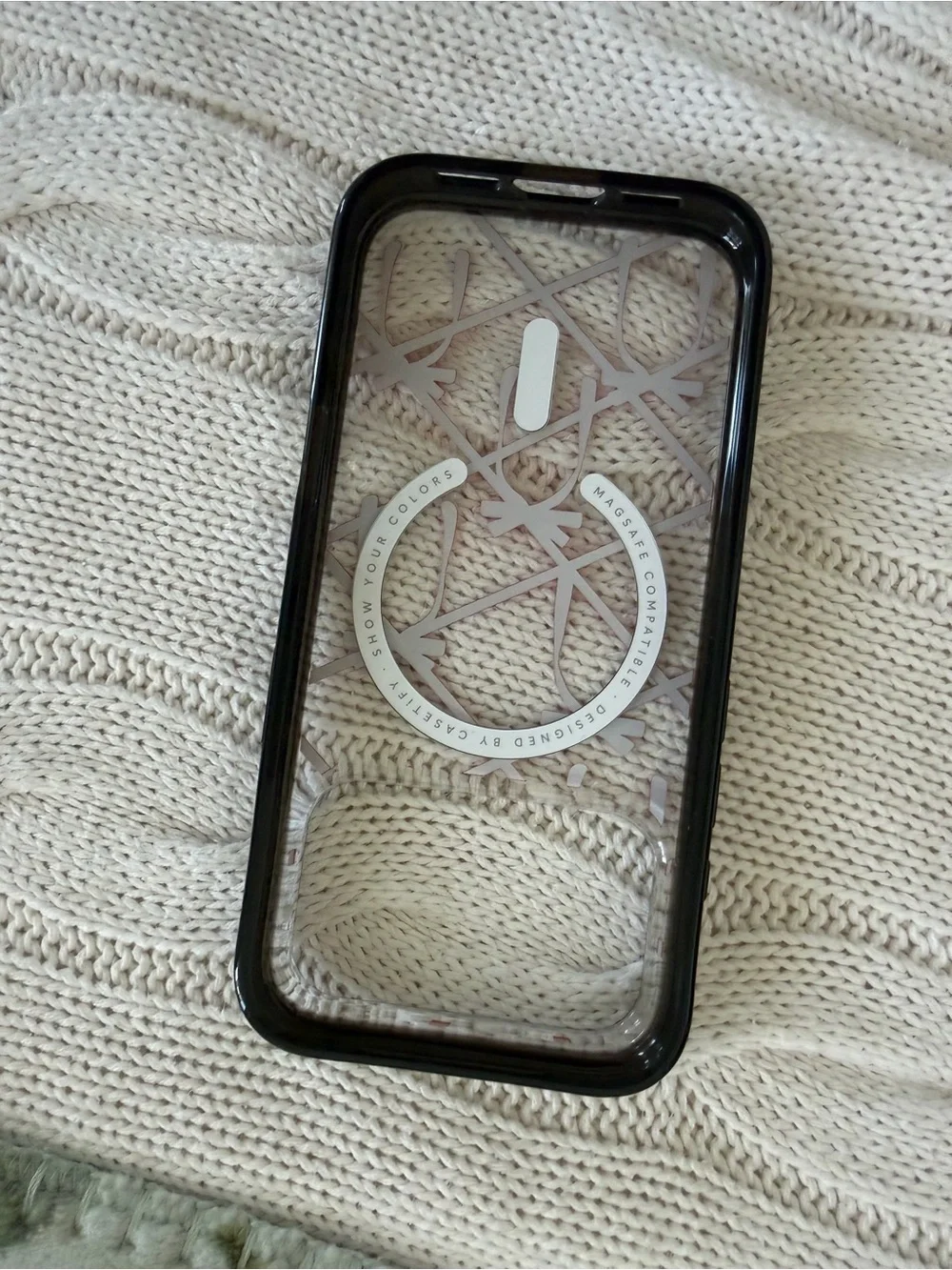 Casetify Clear Phone Case with Black Frame and Red Bow Pattern iPhone 17pro